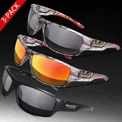 3 Pairs Polarized Fishing Sunglasses Men Camo Military Style UV400 For Cycling Riding, Running, Fishing And Driving