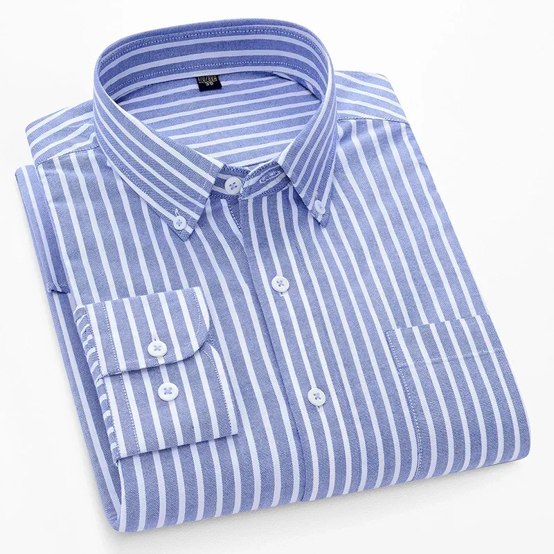 TFETTERS Brand 2026 Spring Long Sleeve Shirt Men 100% Cotton Business Autumn Casual Striped Work Shirts for Men Oversized