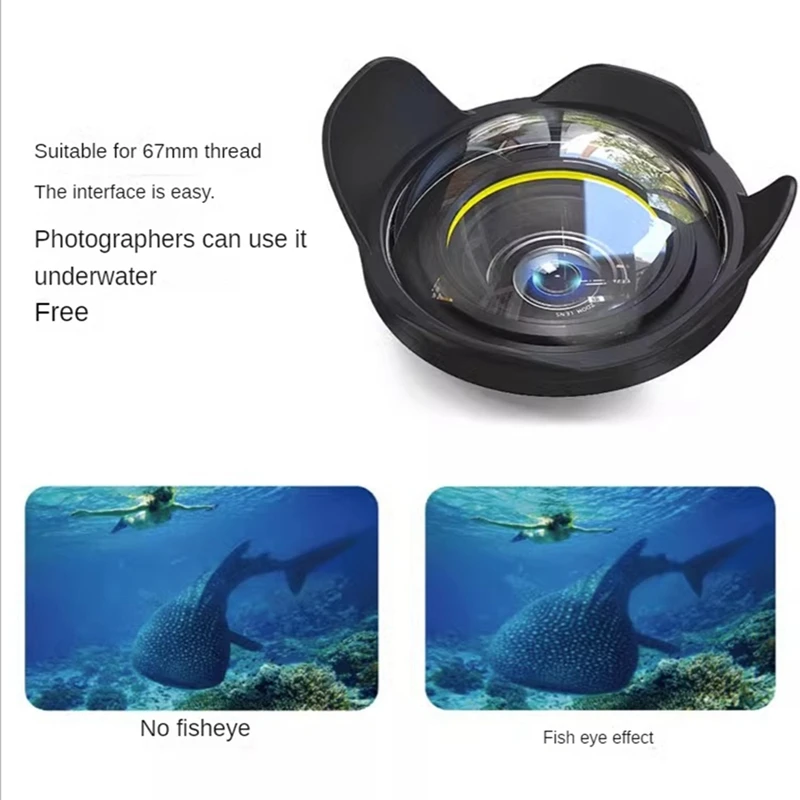 HOT-For SLR Camera 67Mm Portable Waterproof Wide Angle Dome Port Lens Housing Case Underwater Diving Parts