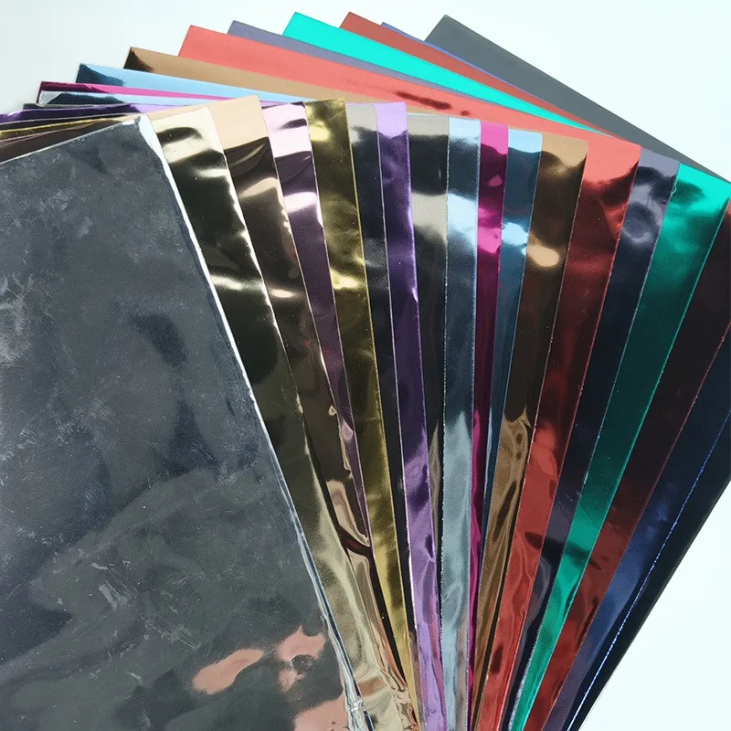 

5 Rolls (1 Pack) 12x53 Inch Mirror Metallic TPU Faux Leather Sheets for DIY Hair Bows Bags Crafts