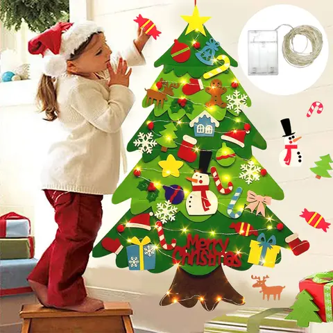 Árbol de Navidad de fieltro para niños (DIY)