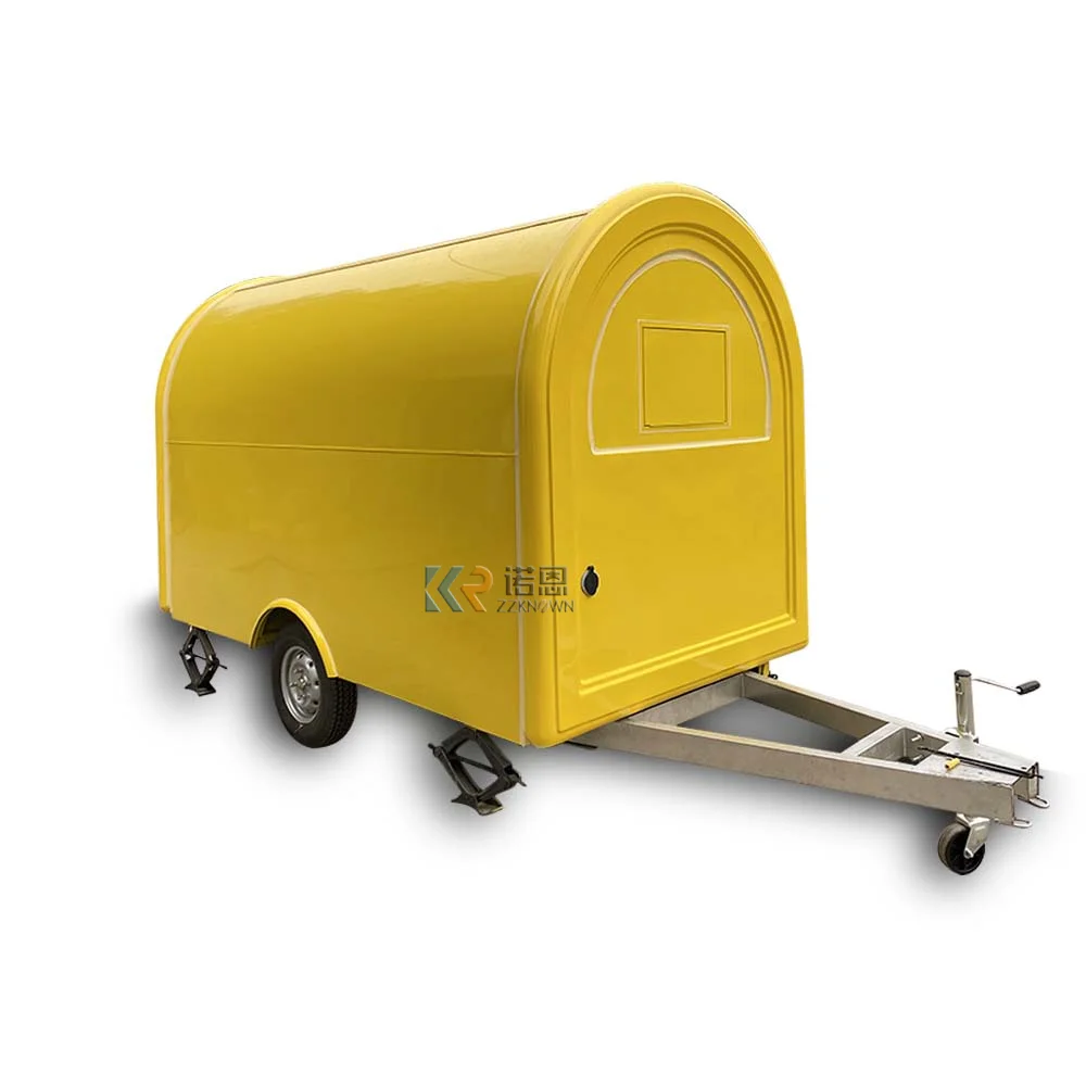 مقطورة الطعام كشك الوجبات السريعة مركز تسوق خارجي مرآة من الفولاذ المقاوم للصدأ شاحنة طعام قابلة للتخصيص