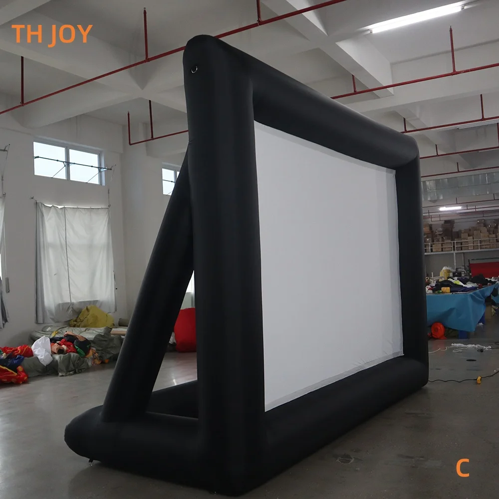 fast air ship to door,16:9 outdoor Inflatable screen, customized inflatable projector screen,4x3m projection movie screen