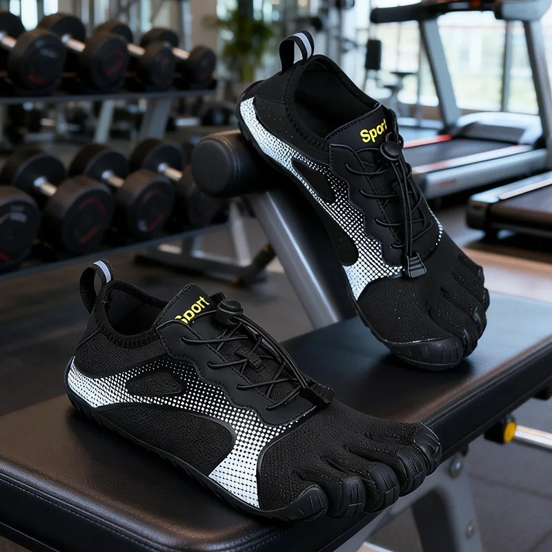 Toe-separating fitness shoes, five-toe shoes for yoga training and Pilates, suitable for both men and women, beach shoes.