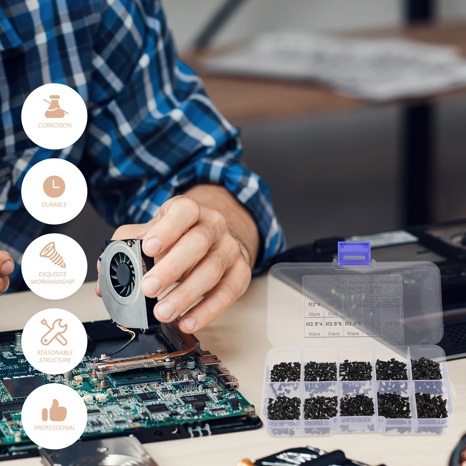 1 conjunto de parafusos escareados premium aço carbono computador portátil reparação cabeça plana rosqueando parafusos ssd disco rígido variedade