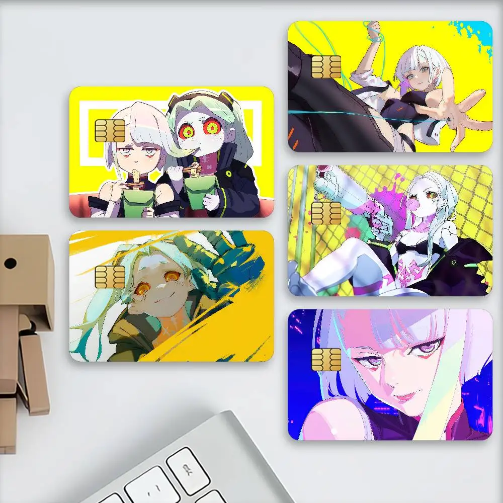 Game Samurai C-cyberpunk-s Rebecca Lucy Waterproof Card Stickers For Credit Cards Debit Cards And Transit Cards 4pcs