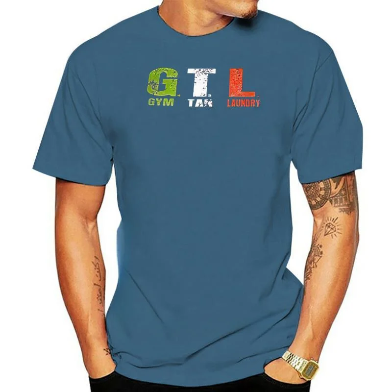 Shore Shore Store GTL Gym Tan Laundry Cotton top T-Shirt mens casual tee-shirt cotton tops Male short sleeve Jersey oversized