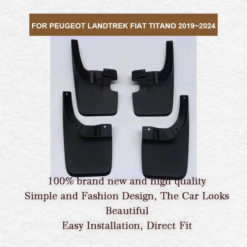 for Peugeot Landtrek Fiat Titano Kaicene F70 Hunter 2019~2024 Mudguards Fender Flares Mud Flap Splash Splash Shield Accessories