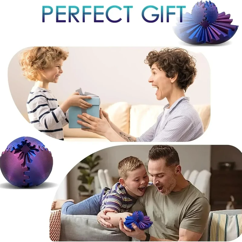 والعتاد الكرة ثلاثية الأبعاد المطبوعة ألعاب متململة تدور الكرة أو مكعب الإجهاد الإغاثة مكتب لعبة القلق الاسترخاء النشاط للبالغين الاطفال هدية #6