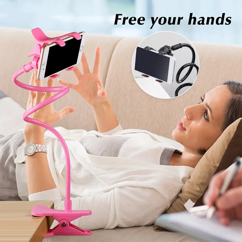 New Lazy Bracket Mobile Phone Holder Gooseneck Stand Stents Flexible Bed Desk Table Clip Bracket for Smartphone Support