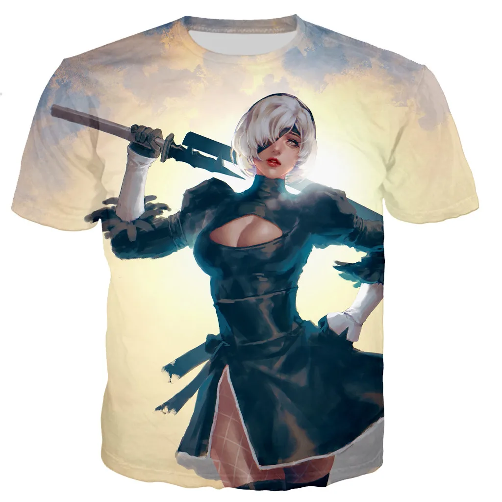 Hot Game Nier Automata 3D Printed T-shirt Men/women New Fashion Cool Casual Style T Shirt Harajuku Streetwear Oversized Tops 6XL