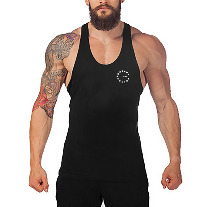 

Gym Bodybuilding Fitness Sleeveless Mens Running Sport Tank Tops Summer Thin Cotton Breathable Suspenders Cool Racer Back Shirt