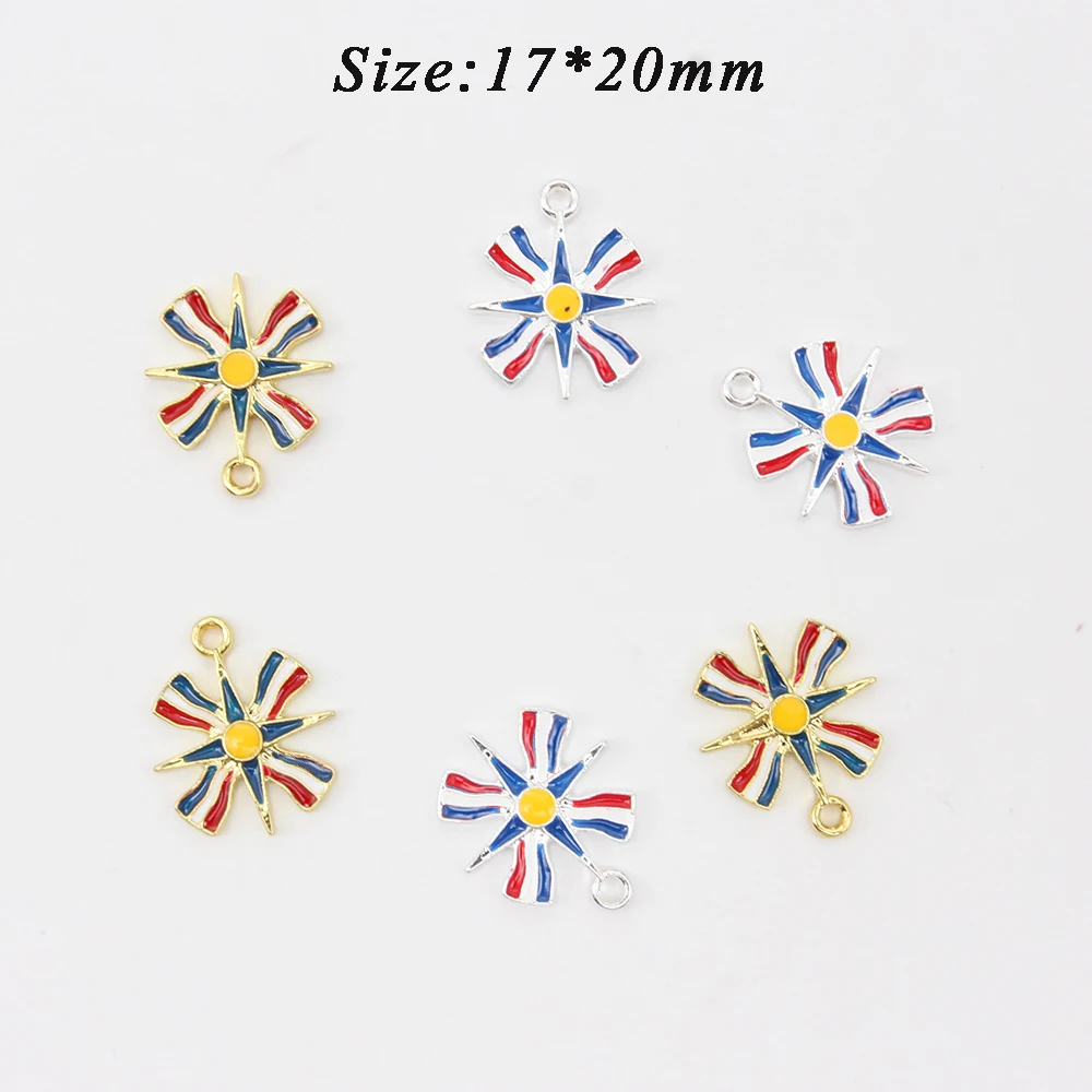 20/30/50pc Christian Assyrian Flag Baby Pin Charms For Kids Gold Plated Enamel Assyrian Jewelry Charms For DIY Jewelry Making