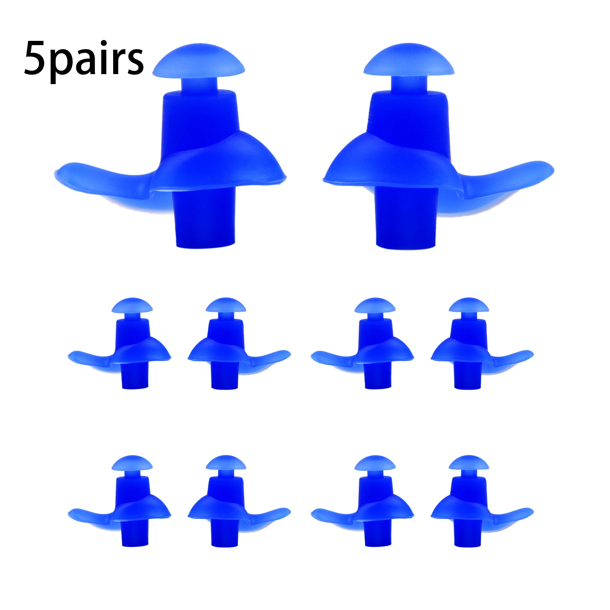5 Paar Silikon-Ohrstöpsel zum Schwimmen und Wassersport – wiederverwendbare, bequeme Schlaf-Ohrstöpsel, ergonomisches Spiral-Design für perfekte Passform
