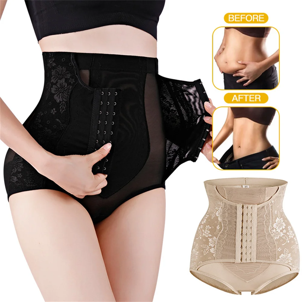 Sexy Cross Lace Body Shaper High Waist Panties Women Underwear Girdle Belly Tummy Control Trainer Shaperwear Plus Size Lingerie