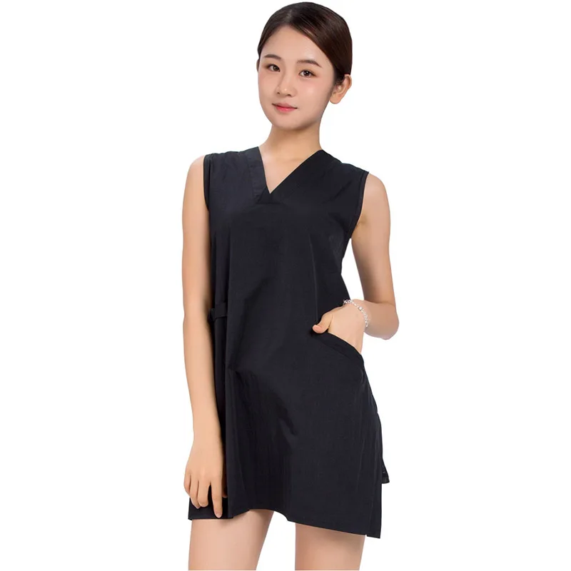 

Household Restaurant Server Waiter Kitchen Apron Dress Woman Coffee Cooking Cleaning Pinafore Hairdresser Uniform Adjustable