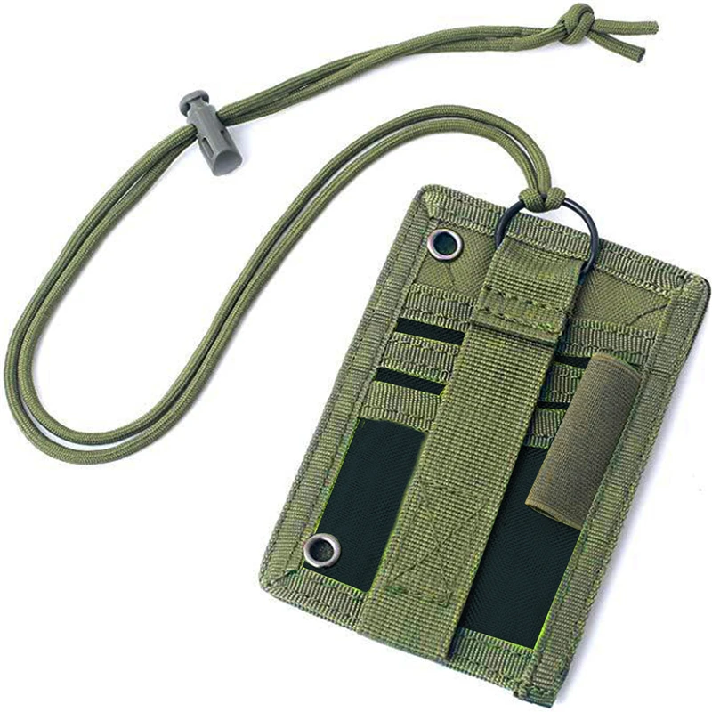 Sport ID Card Holder Hook Loop Patch Tour Guide Badge Holders Outdoor Travel Pouch Pen Purse and Nylon Lanyard