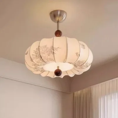 مصباح سقف غرفة النوم على طراز نانيانغ الرجعية، مصباح غرفة النوم الرئيسي الجديد في العصور الوسطى الإبداعي على شكل فنون اليقطين البلاستيكية #2