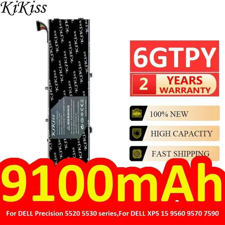 

Laptop Battery 6GTPY 9100Mah For Dell Precision 5520 5530 Xps 15 9560 9570 7590 Not Fit 5510 9550