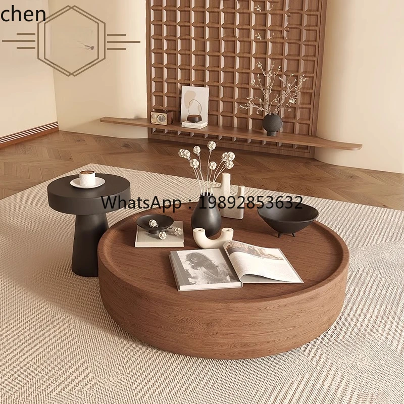ii  medieval solid wood mother and child coffee table size high and low combination walnut color home accessories