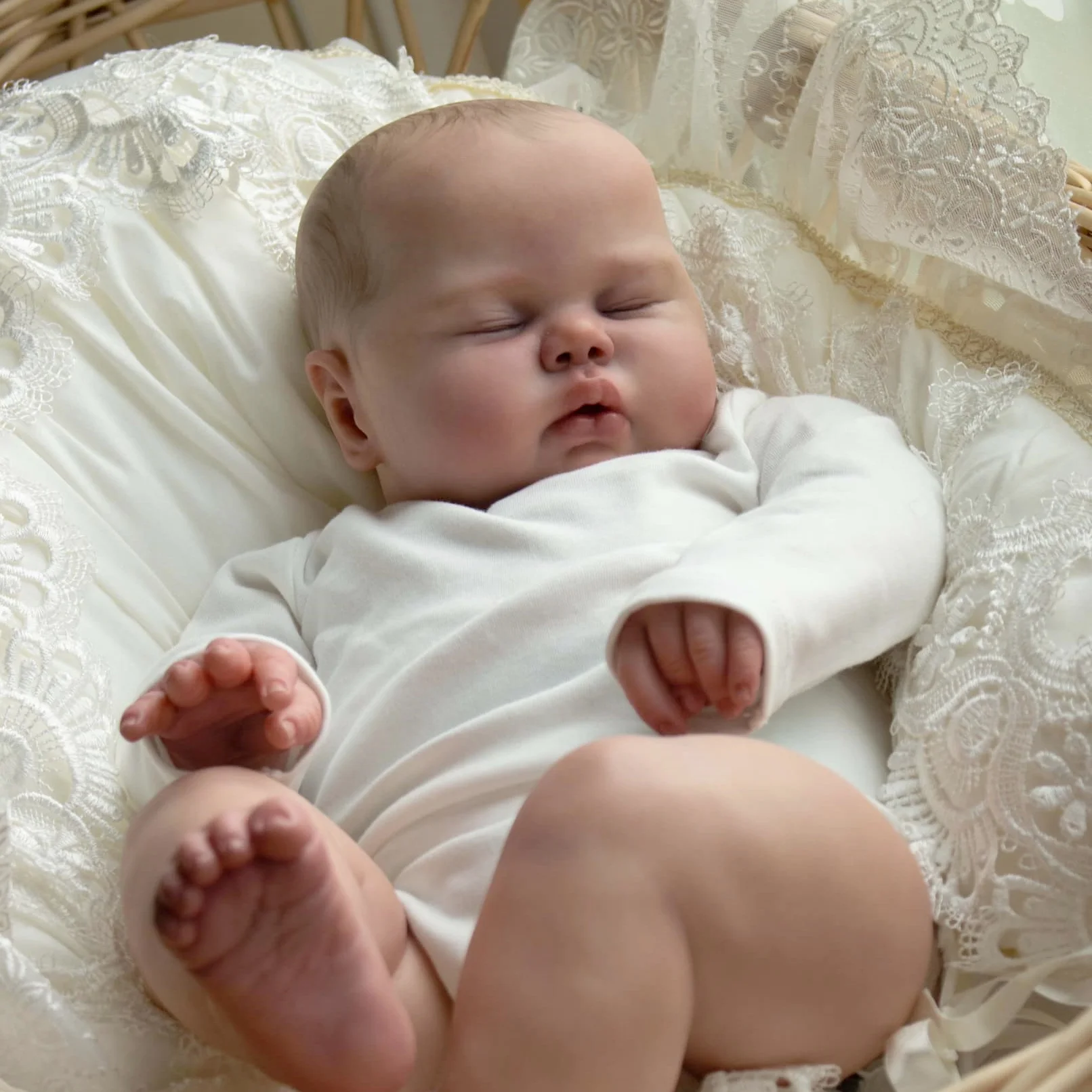 20 pulgadas piel 3D con venas visibles 50 CM Asleep Fat Reborn Baby Doll juguete para niña extremidades de vinilo cuerpo de tela regalo de cumpleaños realista