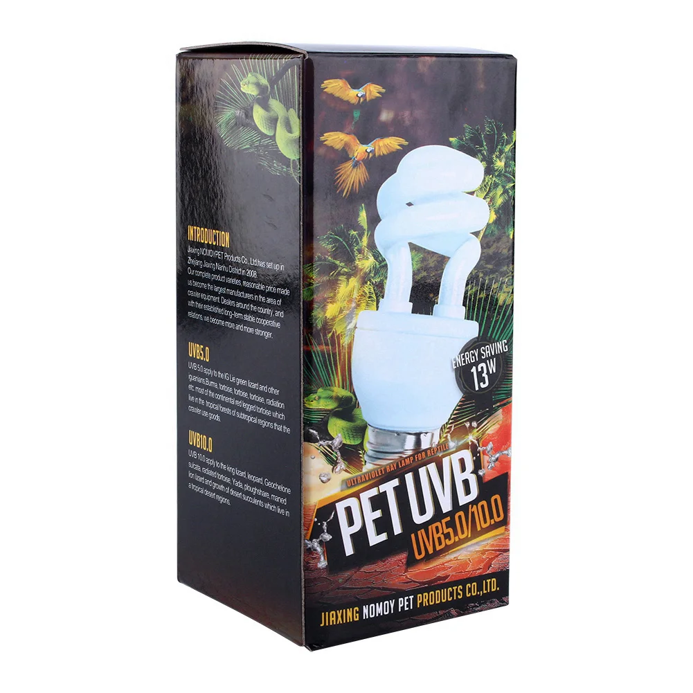 Pet Heating Light Bulb E27 UVB Pet Reptile Lamp 13W UVB 5.0 E27 Base Energy Saving Tortoise Snake Reptile Light Bulb UV Lamp