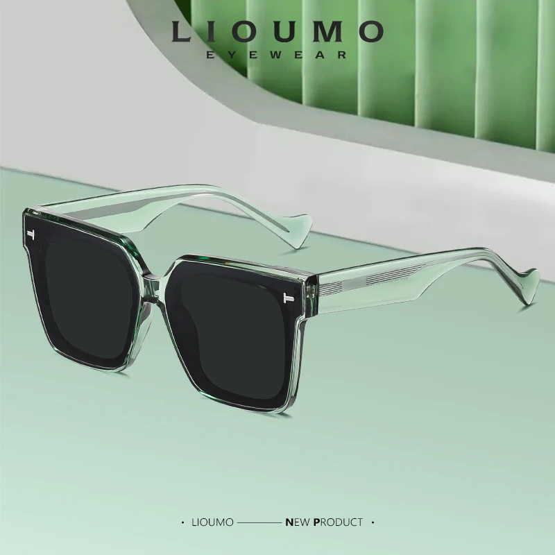 

LIOUMO 2024 Fashion New Design Oversized Sunglasses Women Polarized Glasses Men Thickened Wide-Sided Plate Legs zonnebril heren