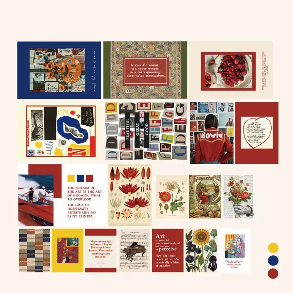 20PCS NEW Multicolor Poster Card Stickers Paper DIY Background Wall Decals Photo Props Mixed Size Postcards Decals Gift