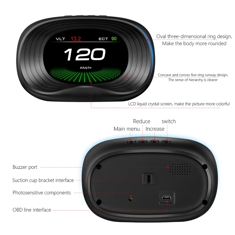 Auto OBD2 GPS Head-Up Display Auto Electronics HUD Projector Display Car Speedometer Accessories For 90% Car