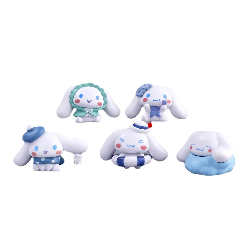 Cinnamoroll 5pcs Action Figures Set Sanrio Cartoon Peripheral Figures Personality Kawaii Tabletop Decoration Room Ornament Gift