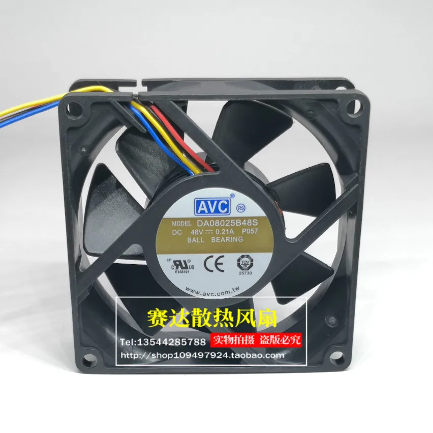 

AVC DA0825B48S 8025 48 В 0,21 А Вентилятор охлаждения с двойным шариком большого объема воздуха 80*80*25 мм