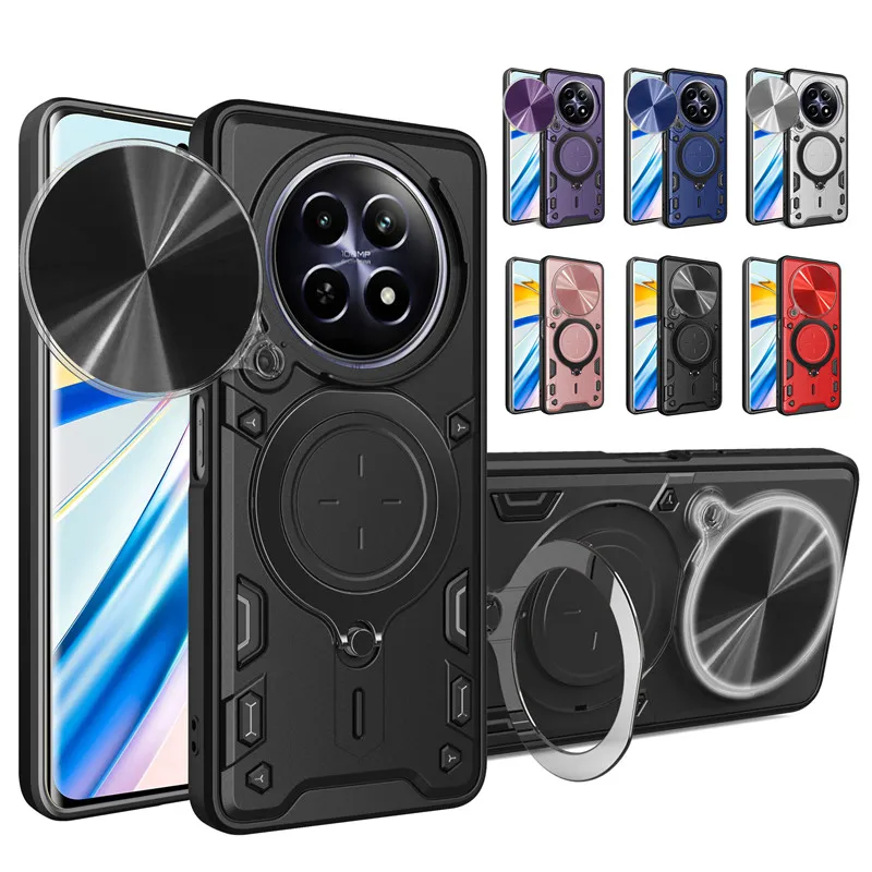 Protective Cover For Realme 13 12 Pro Plus 11 Pro+ 5G Case Stand Holder Lens Protection Shockproof Funda Coque Capa