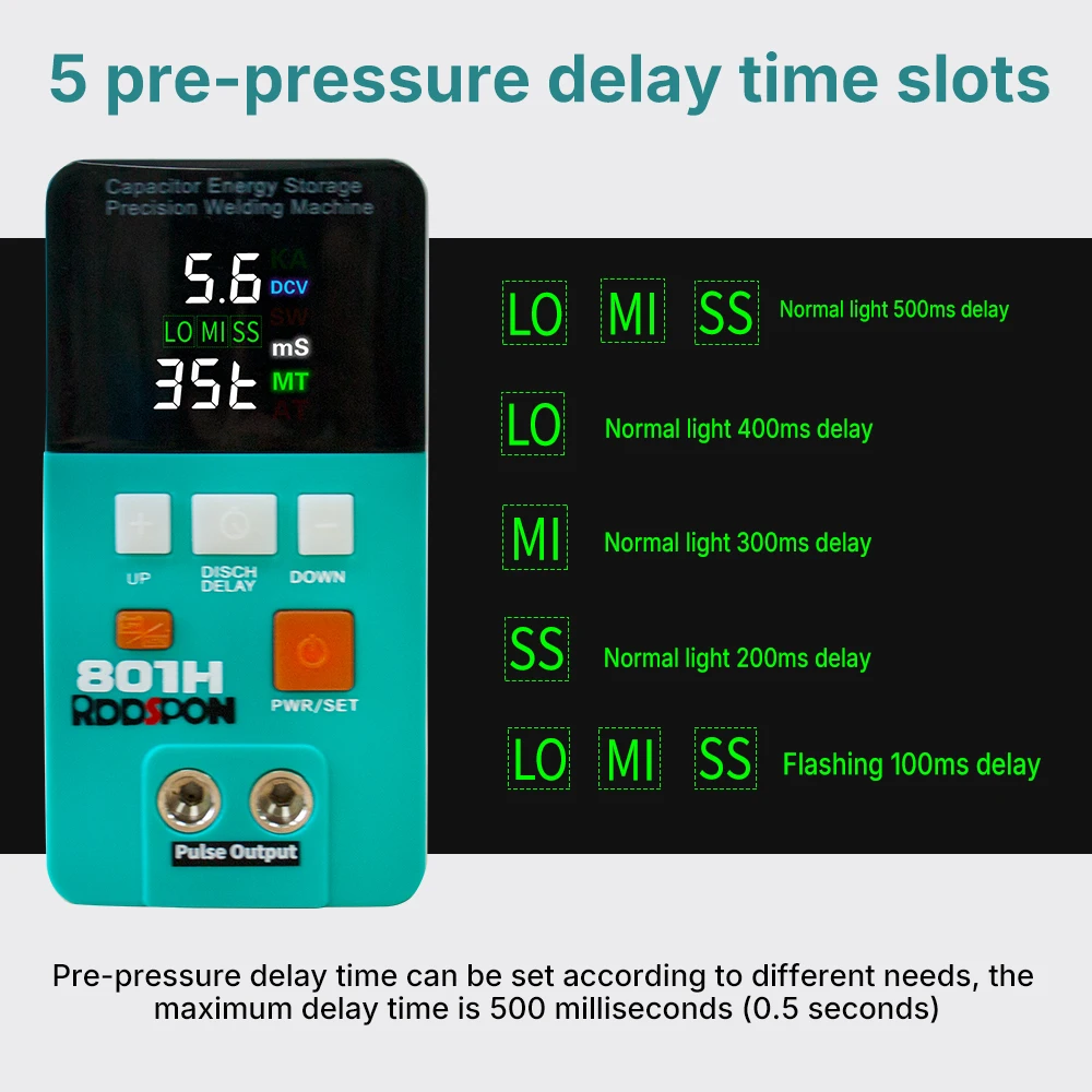 

RDDSPON 14.5KW 801D Spot Welding Machine 110-220V Energy Storage Types Welding Battery Stainless Steel Irons Nickel Spot Welders