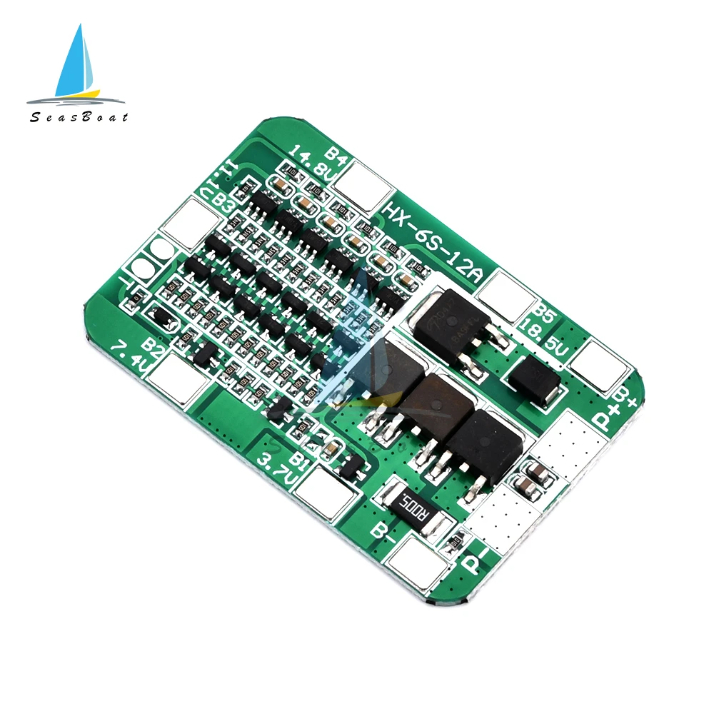 6S 12A 15A 22V PCB BMS لوح حماية ل 6 حزمة 18650 ليثيوم أيون خلية بطارية ليثيوم وحدة