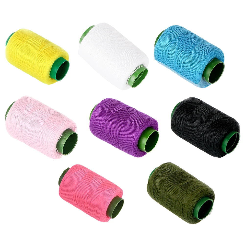 8 Colors Yarn Sewing Thread Roll Machine Hand Embroidery 300 Yard Each Spool 100% Polyester Durable For Home Sewing Kit
