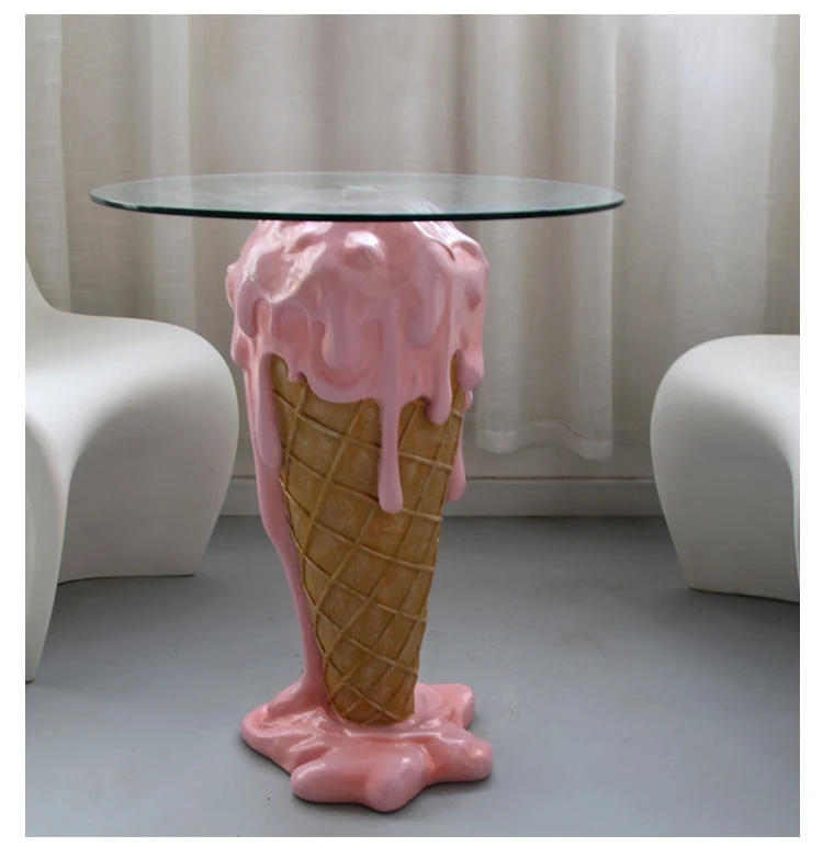 Ice cream table Dessert series Coffee table Creative melting ice cream Sculpture furniture Interior decoration furniture