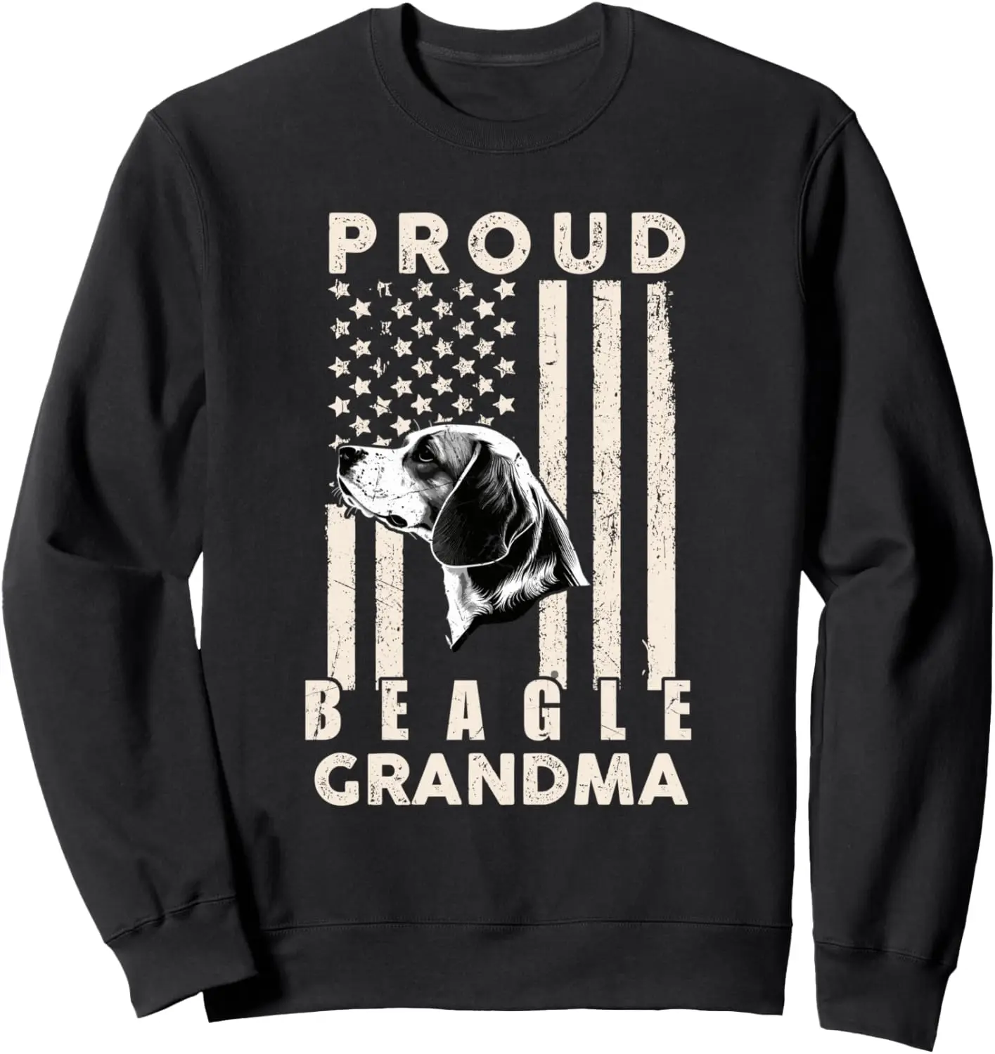 Proud Beagle Dog Grandma American Flag Patriotic Dog Lover Sweatshirt