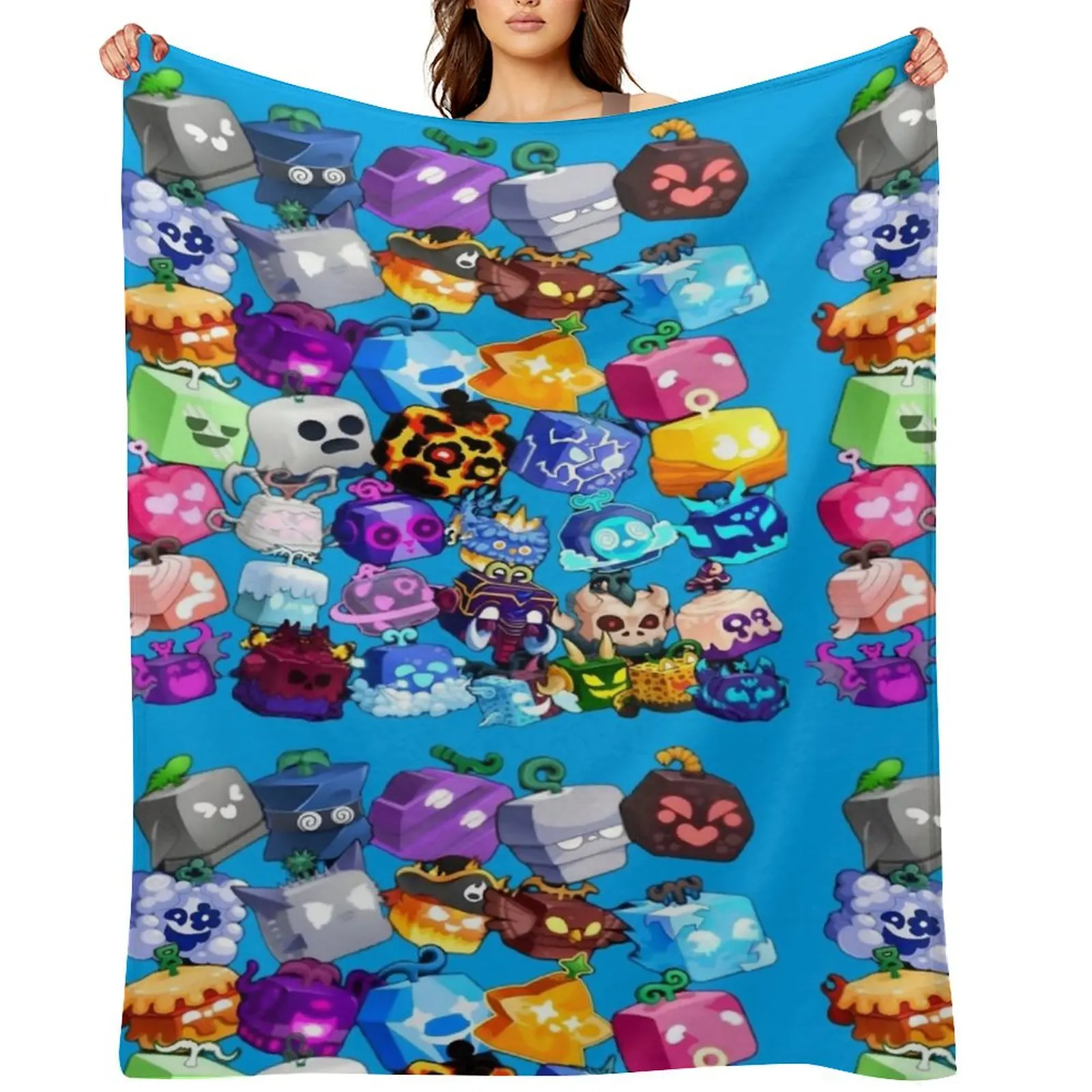 ??blox? fruit?blox? fruit?blox? fruit?blox? fruit??? Throw Blanket Flannels valentine gift ideas Sofa Extra Large Throw Blankets