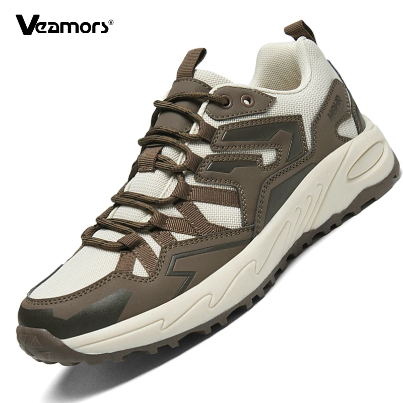 

Mesh Hiking Shoes Men's Breathable Platform Sneakers Non-Slip Wear-resistant Outdoor Footwear for Trekking Camping Size 39-46