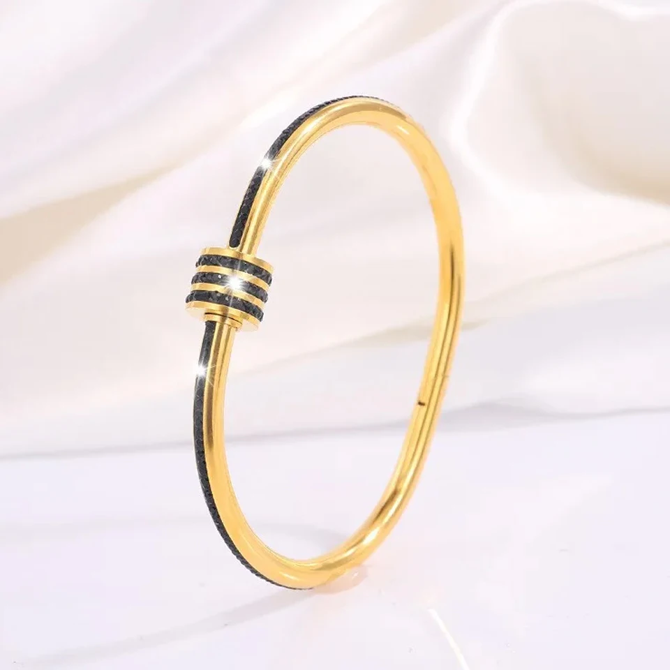Zakol 5/1 Stuks Fonkelende Zirconia Ingelegd Roestvrij Stalen Armband Set Voor Vrouwen Stapelbare Armbanden Mode Niet Vervagende Sieraden Gift