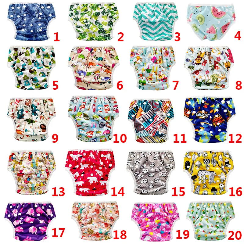 Baby Swim Trunks Unisex Cute Cartoon Print Leakproof Swimming Diapers Cotton Soft Breathable Kids Swimwear Short Training Pants