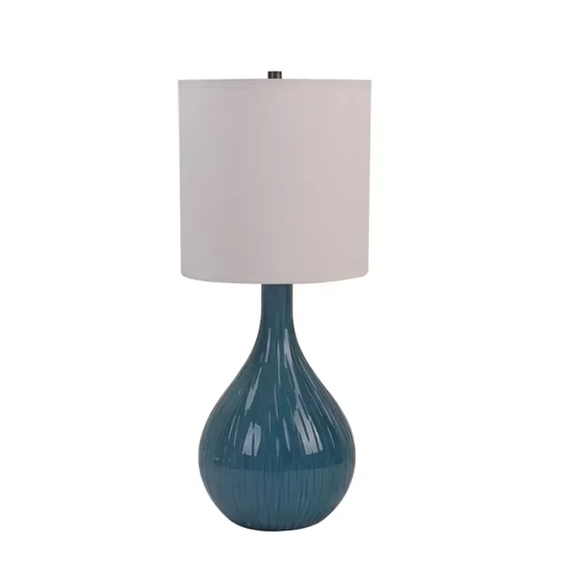 Restaurant Handicraft Blue Glass Table Lamp Hotel Beside Lamp Home Decor Lighting Table Lamps Home Decor