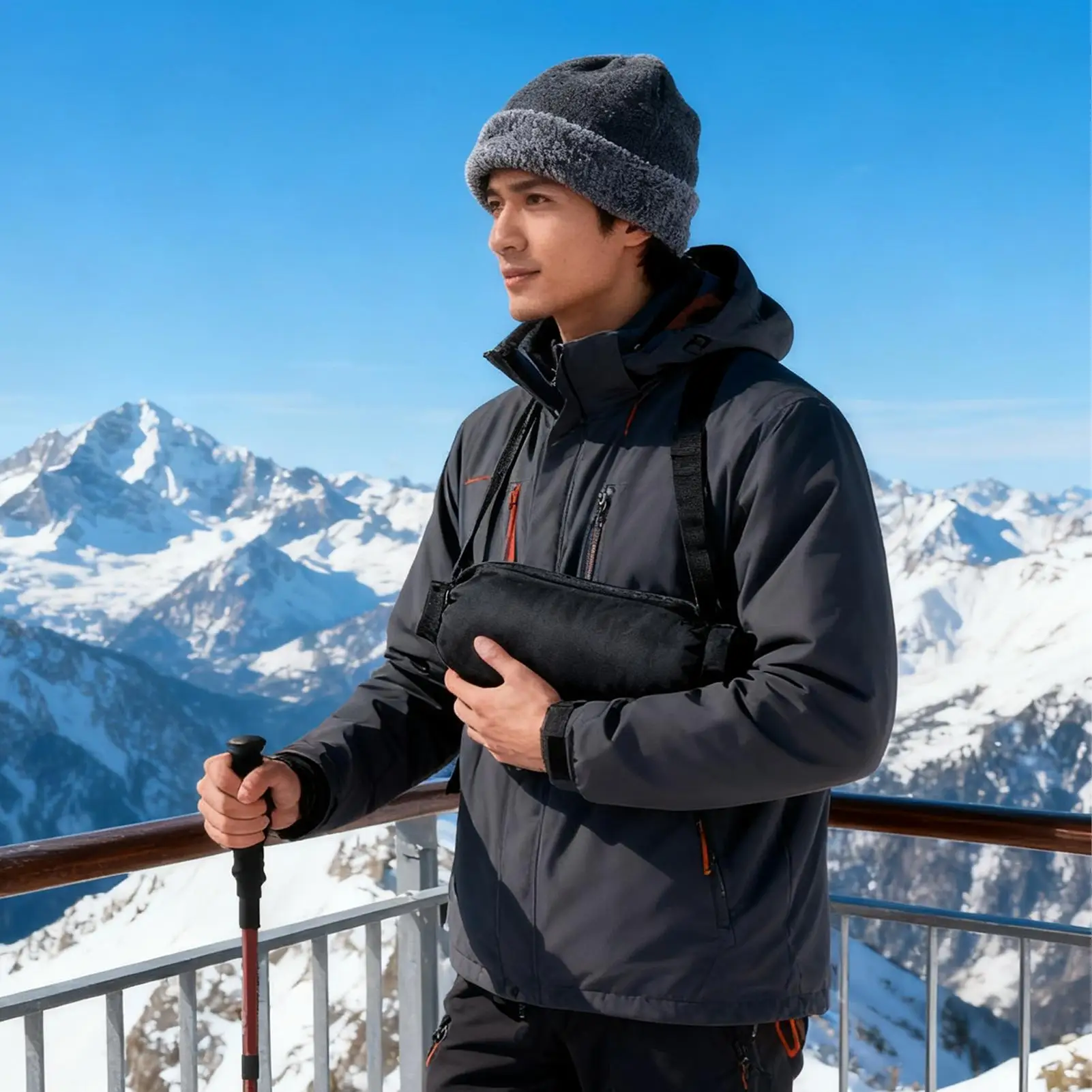 Hand Warmers Football Adjustable Waterproof Muff With Zipped Pocket Outdoor Sports Hand Warmer Pouch For Climbing Skiing Hiking