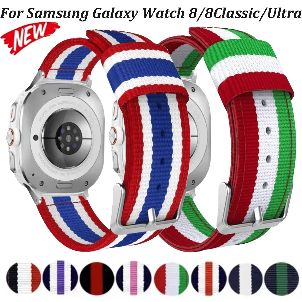 Canvas-Nylonarmband für Samsung Galaxy Watch Ultra 2025, 47 mm, bequemes Armband für Galaxy Watch 8 44/40 mm, 8 klassisches 46 mm-Band
