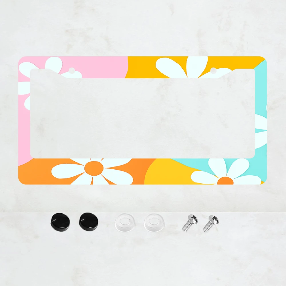 

1PC 2-Hole License Plate Frame in Pastel Colors, USA Canada Mexico Standard Size, Aluminum 6x12 Inches with Screws