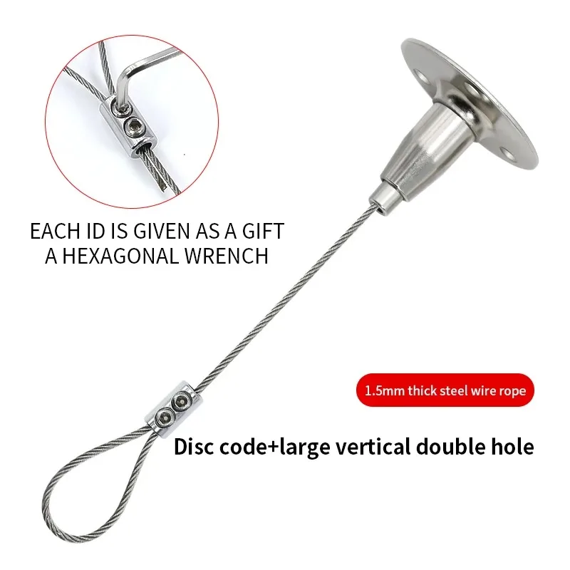 304 Stainless Steel Cable Adjustable Ceiling Suspension Kit for Hanging Lamp Photo Frame Display Hanging Wire Rope with Fittings
