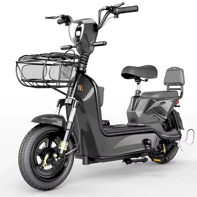 48V 12Ah 350W Electric City Bike Adult with Electronic Features Rear Hub Motor & Aluminum Alloy Fork