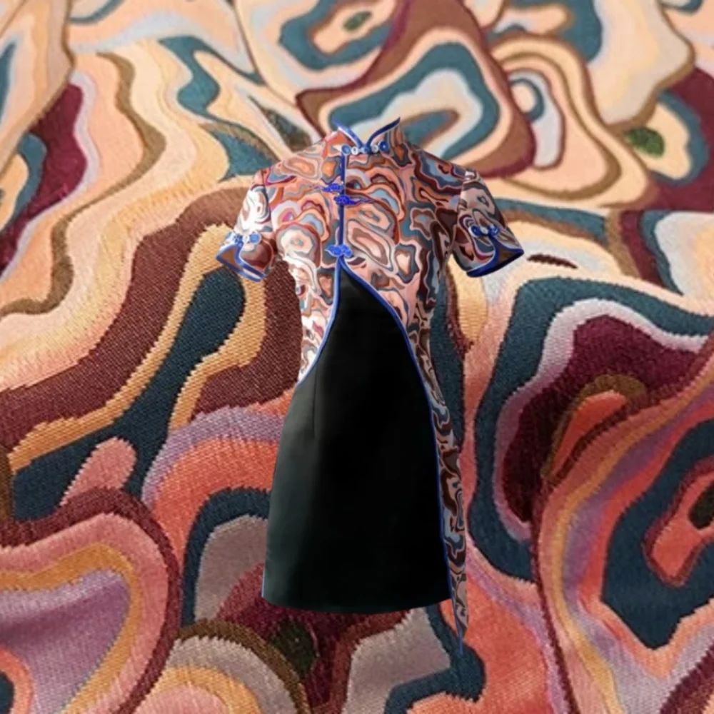 

Yarn Dyed Brocade Jacquard Fabric Spring Autumn Colorful Auspicious Cloud Dress Soft Clothing Design Cloth Fashion Sew By Meter