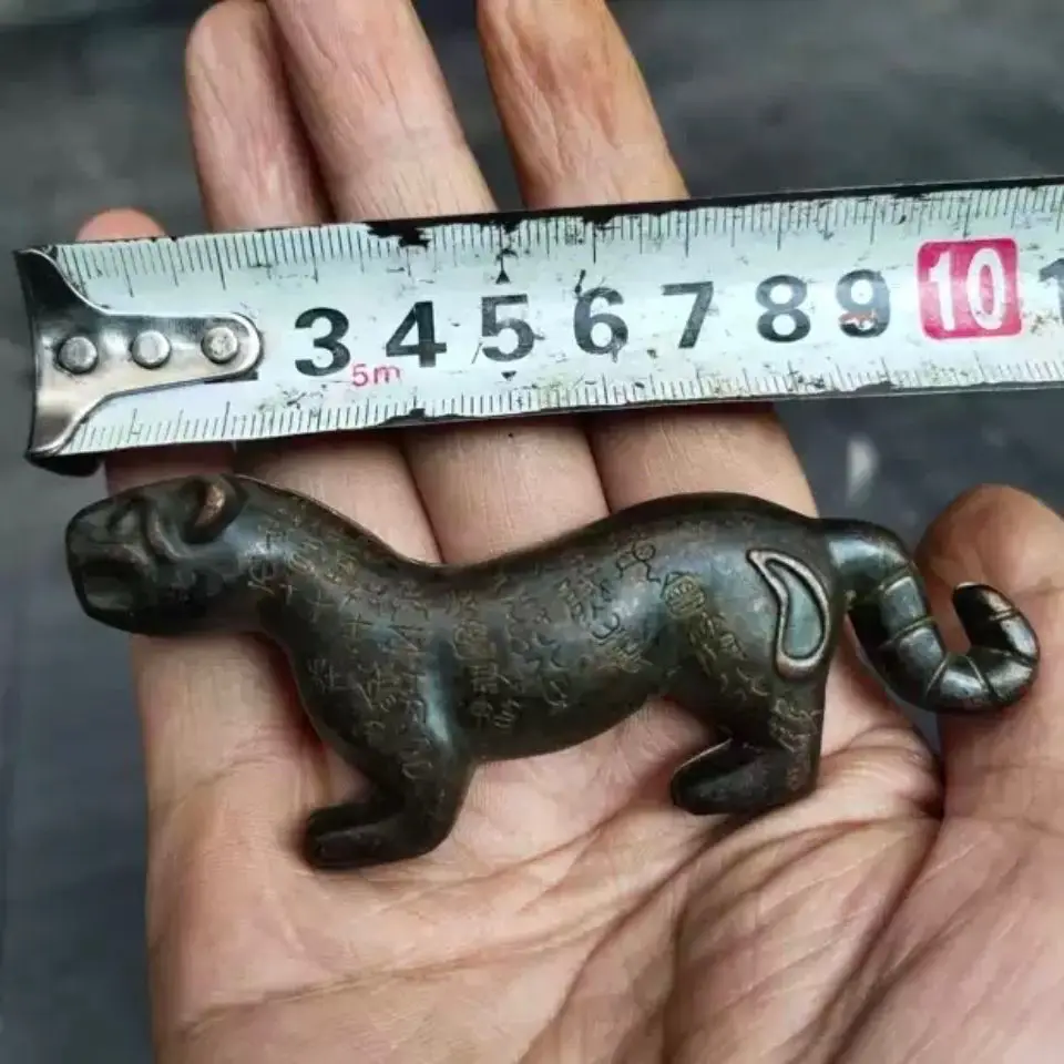 Antique Miscellaneous Old Collection Vintage Distressed Copper Tiger Tally Qin Yangling Tiger Token Handheld Piece
