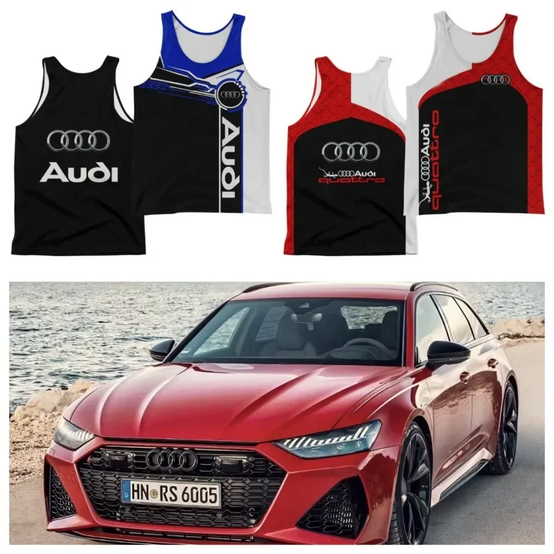 

New Basketball Vest Riding Vest Motorcross Vest Men Women Vest Audi Quattro Vest Breathable Quick-Drying Casual Oversized moto